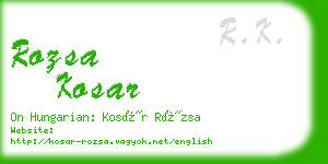 rozsa kosar business card